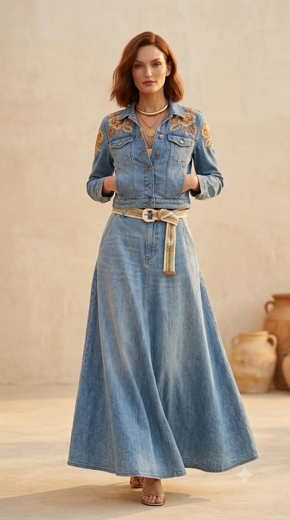 Denim-on-Denim with Embroidered Details